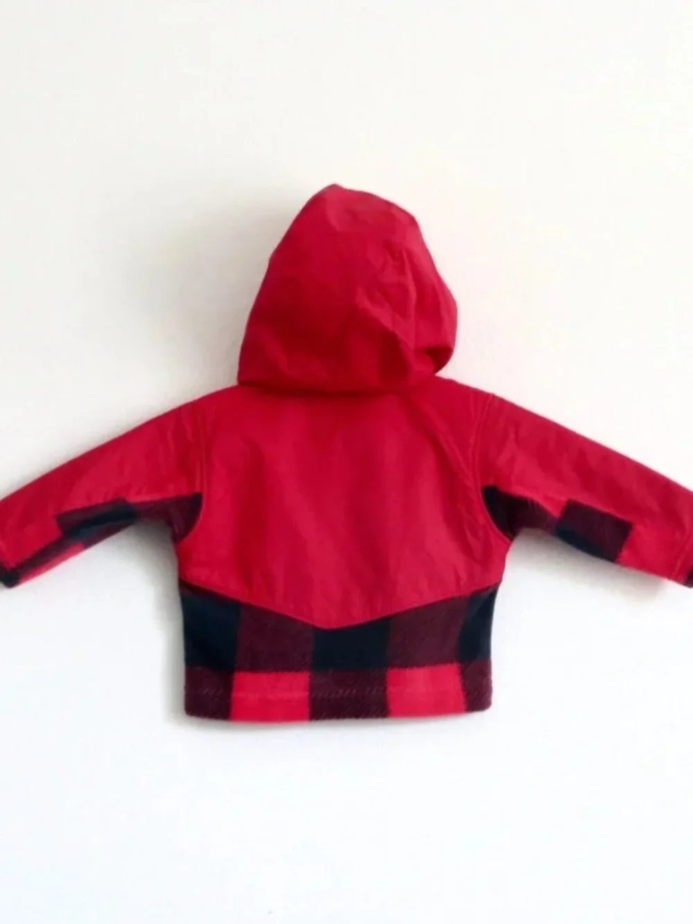 Columbia Toddler Steens Mountain Overlay Hoodie Jacket - RED Plaid 3-6 Months